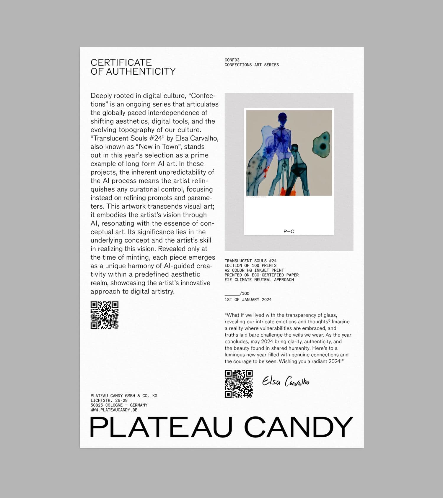 Certificate of Translucent Souls #24