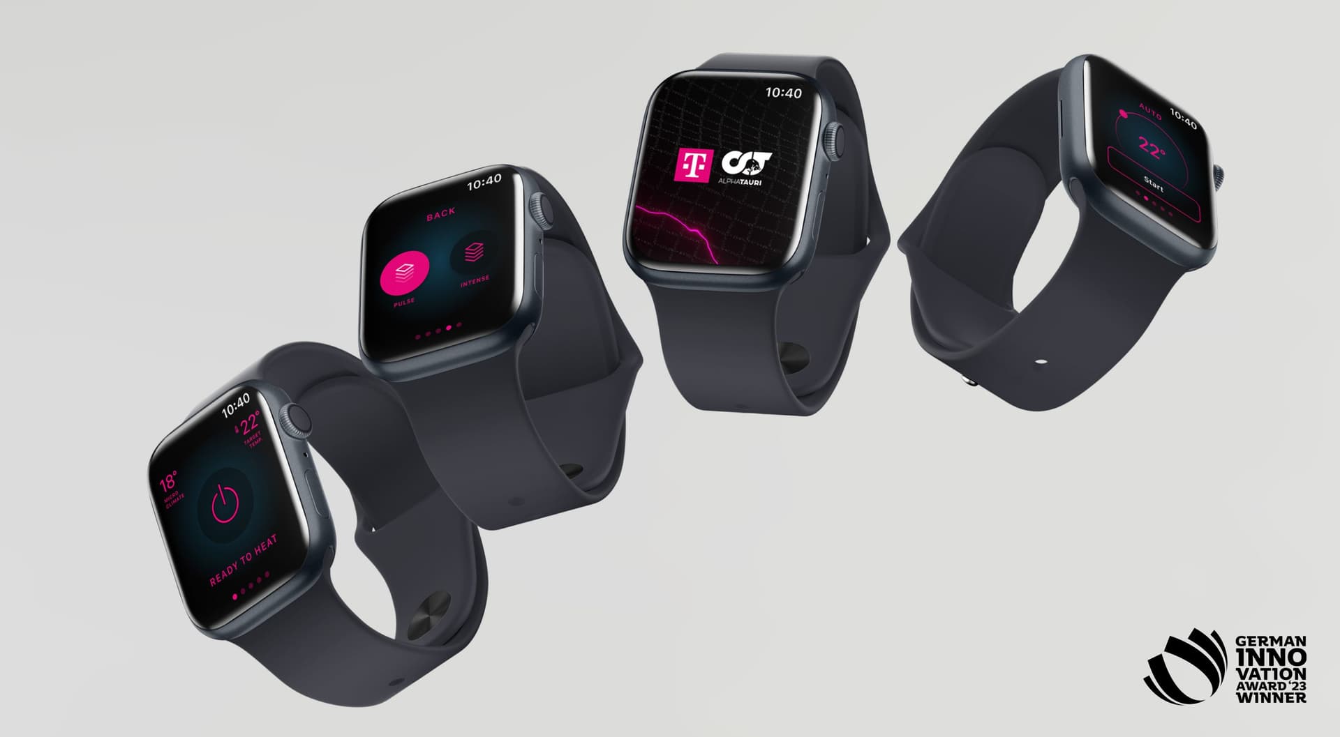 iPhone Mockup on rendered grey bubbles