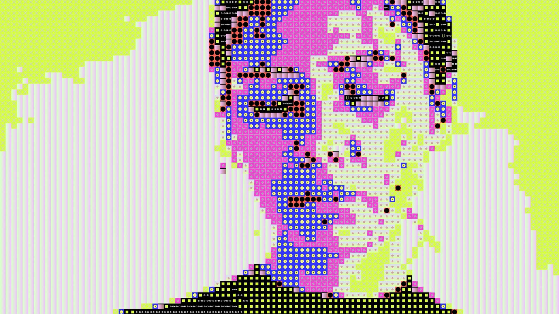 Still frame from the Identity Mirror generative visualization